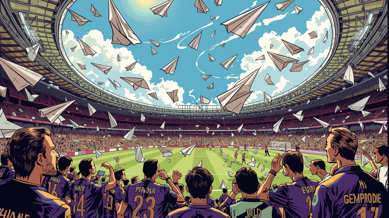 Fans halt match with paper airplane protest